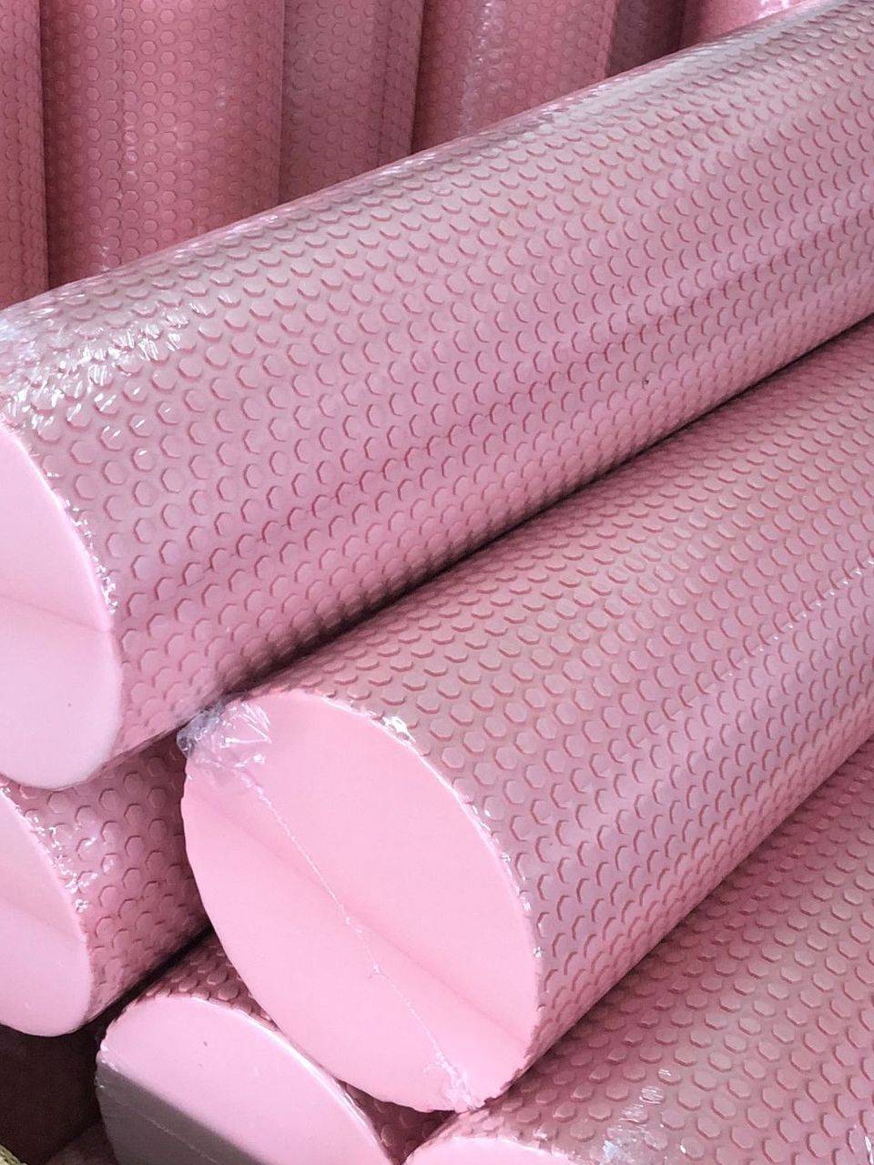 EVA Yoga Pillar Pilates Polying Floating Point Foam Cleaning Hexagonal Pattern Bubble Rolling Axis Massage Yoga Pillar