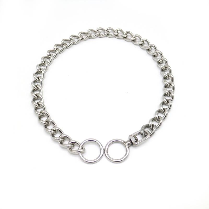 Dog collar stainless steel P chain metal neck cover P rope Rowelline dog chain golden hair big small and medium -sized dog training chain