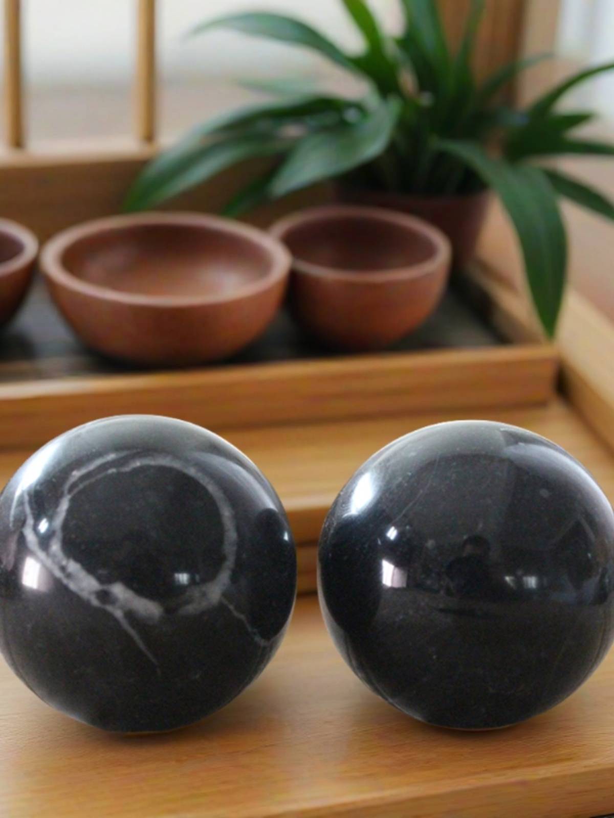 Practice Jade Ball Fitness Ball Hand Ball Health Playing the Elderly Senior People Massage Handle Iron Ball Steel Rolling Relax