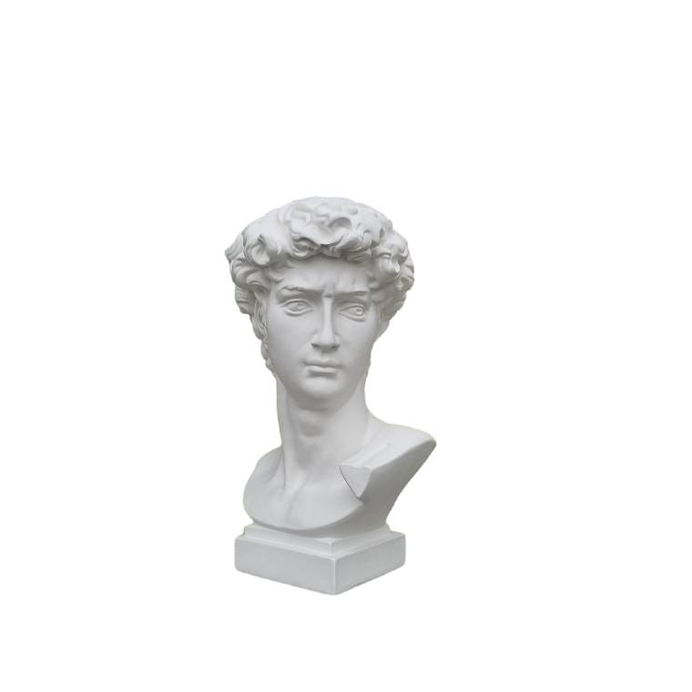 a 30-cm-high statue of david jr. uses a platinum-painted table-top sketch