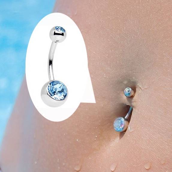 Classic foundation nail titanium steel anti -allergic navel loop navel jewelry umbilical nails thick rod thick needle short needle short rod