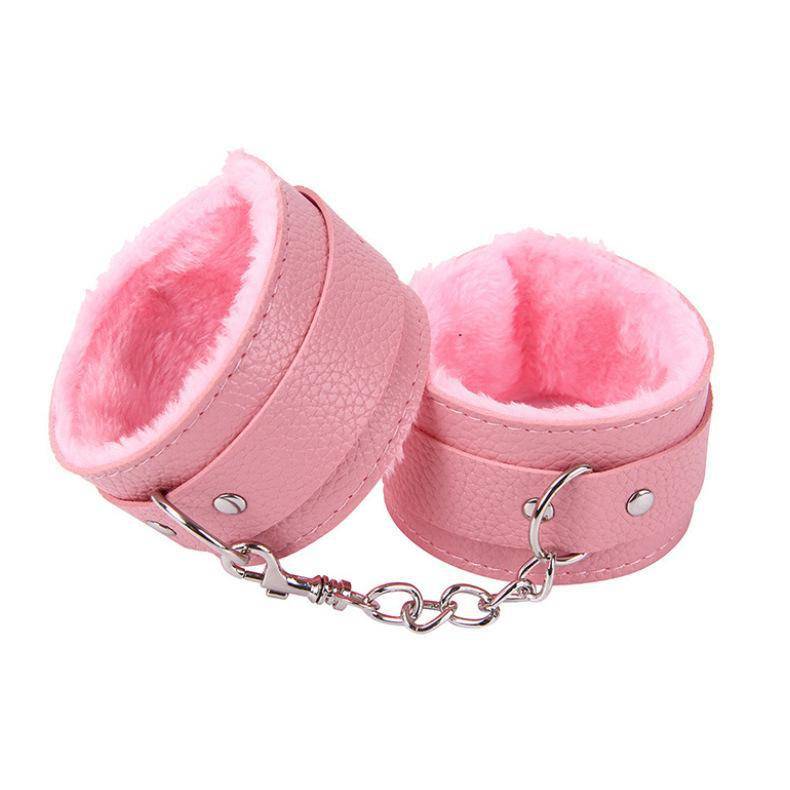 SM LEATHER FURCUFFS - PINK