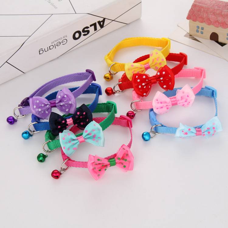 Pet collar cat and dog universal adjustable traction rope cute teddy small dog bell