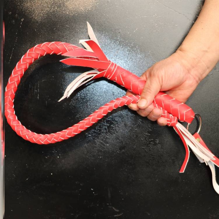 70 centimeters of red, pure bull-skin whips