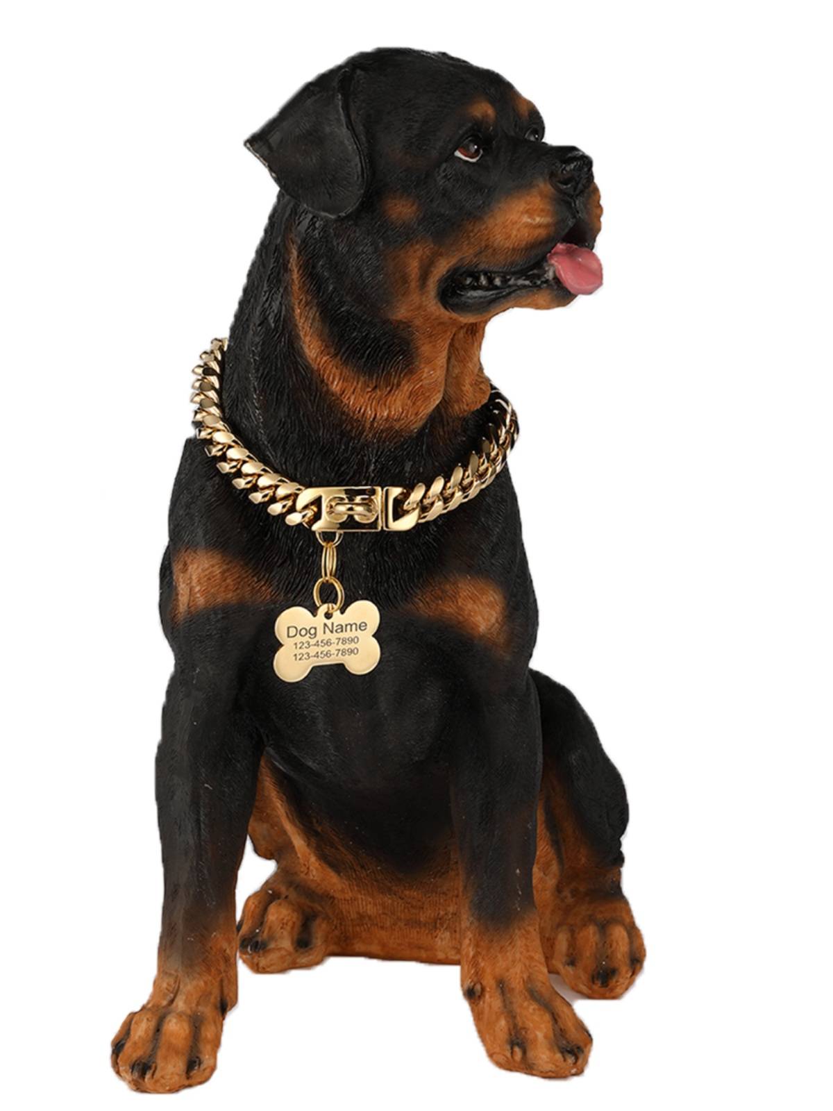 Stainless steel tyrant golden dog chain dog item circle neck traction rope medium large dog customized dog brand method fighting bully