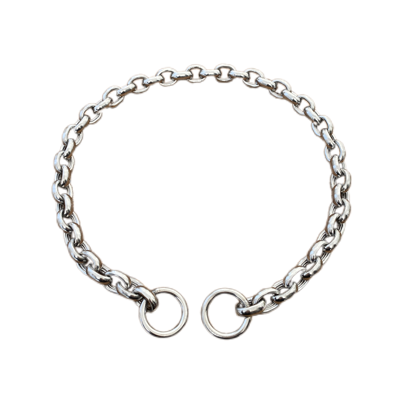 Mid -large dog walking dog special P chain dog chain stainless steel neck ring Corgi neck chain horse dog Dobin golden hair bang