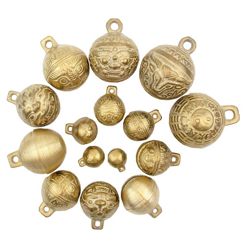 Pure Bronze Pet Bell Bell Big and Middle Dogs Hanging Bell Decoration Bell Decoration Bells Dog's Brand Pendant Necklace Circle