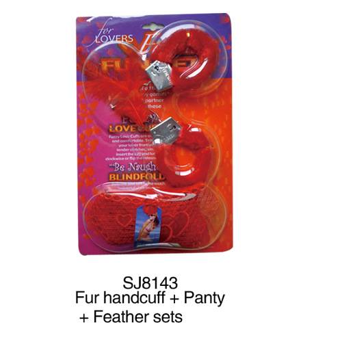 8143 handcuffs + feathers + underwear