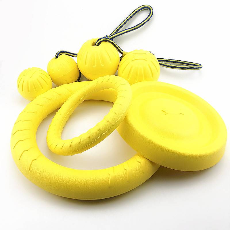 Dog toy ball, bite -resistant elastic training, ball pasta, golden -haired horses, large dog pull -up flying plate pet supplies