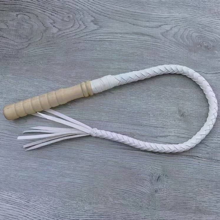WHITE 70 CM HORSE WHIP HANDLE - S39