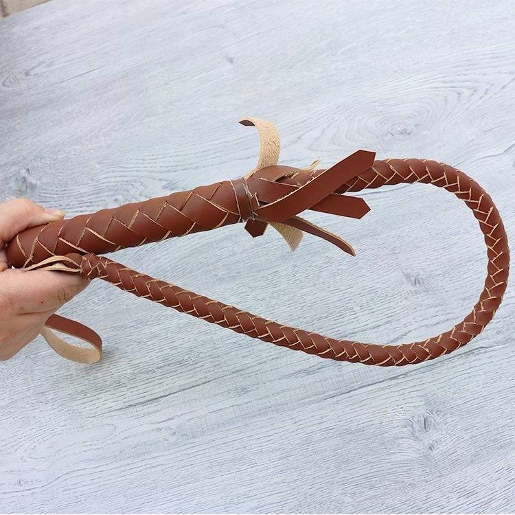 BROWN 70 CM LEATHER HANDLE-O52