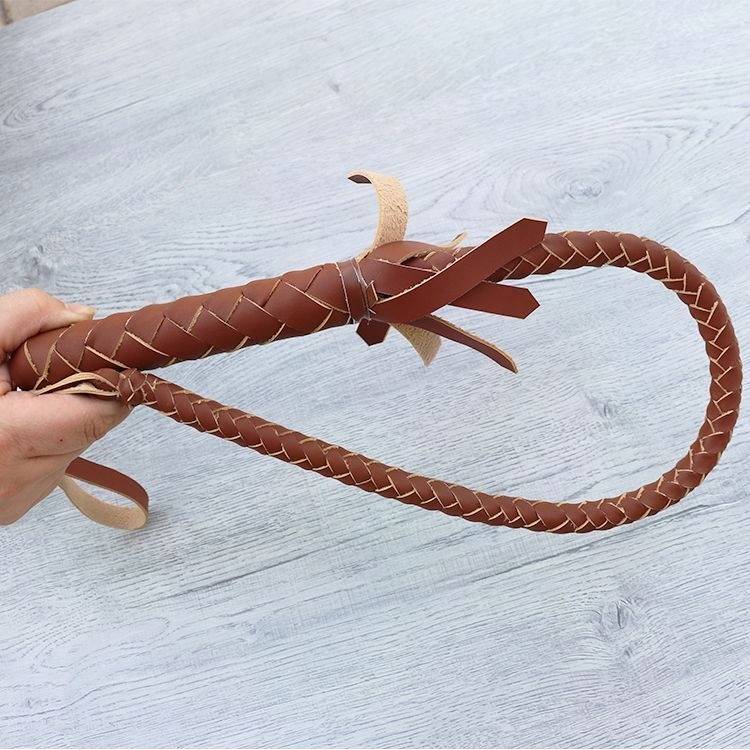 BROWN 80 CM LEATHER HANDLE - A44