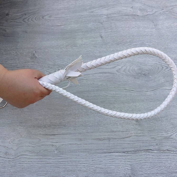 WHITE 80 CM LEATHER HANDLE - J40