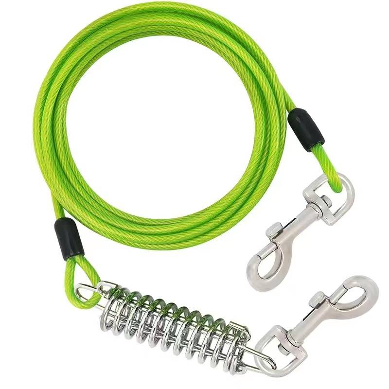 Extended steel wire rope dog chain plus bite -resistant pet -resistant pet traction rope 20FT outdoor dog rope explosion -proof burst