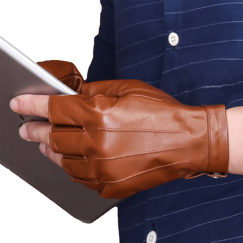 Motorcycle sheepskin gloves Men's summer fitness semi -finger driving retro anti -fall bicycle motorcycle driving cycling