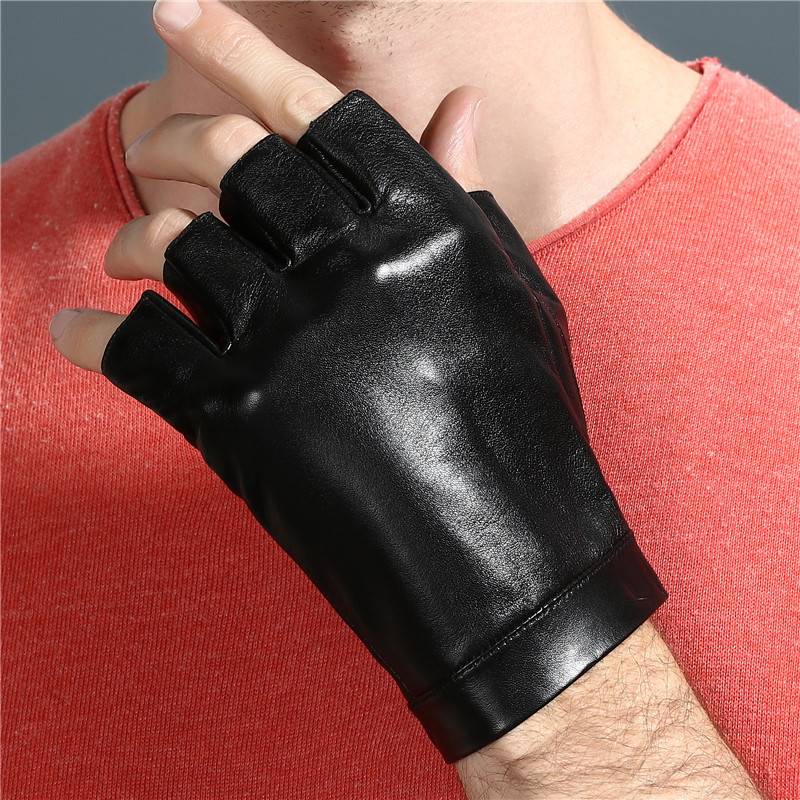 Motorcycle sheepskin gloves Men's summer fitness semi -finger driving retro anti -fall bicycle motorcycle driving cycling