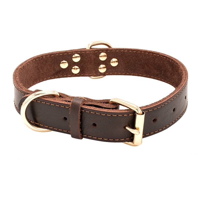 Cowhide dog collar Large dog golden wool neck ring neck, medium -sized dog -border animal husbandry Alaska dog neck cover