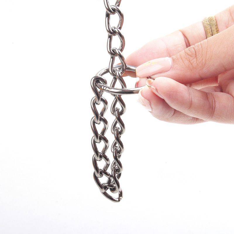 Dog metal collar explosion -proof pink p chain neck ring anti -biting pet neck ring horse dog Demo Labrado neck ring