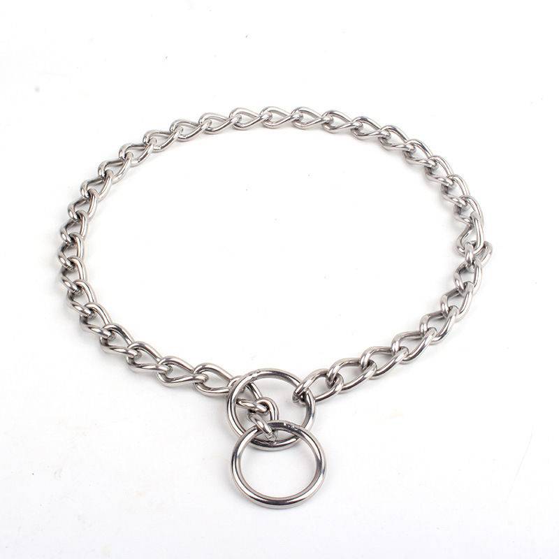 Dog metal collar explosion -proof pink p chain neck ring anti -biting pet neck ring horse dog Demo Labrado neck ring