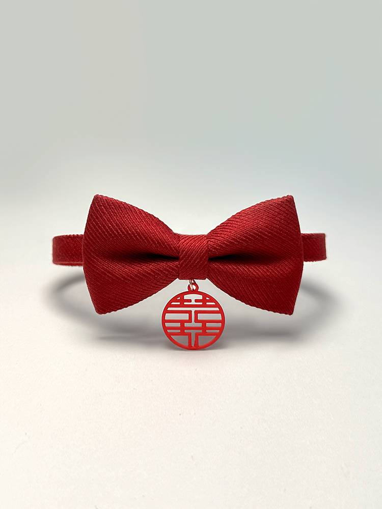 Dog collar red hi character clothes, cat wedding, decorative big dog Labrador golden retriever pet decorative neck ring