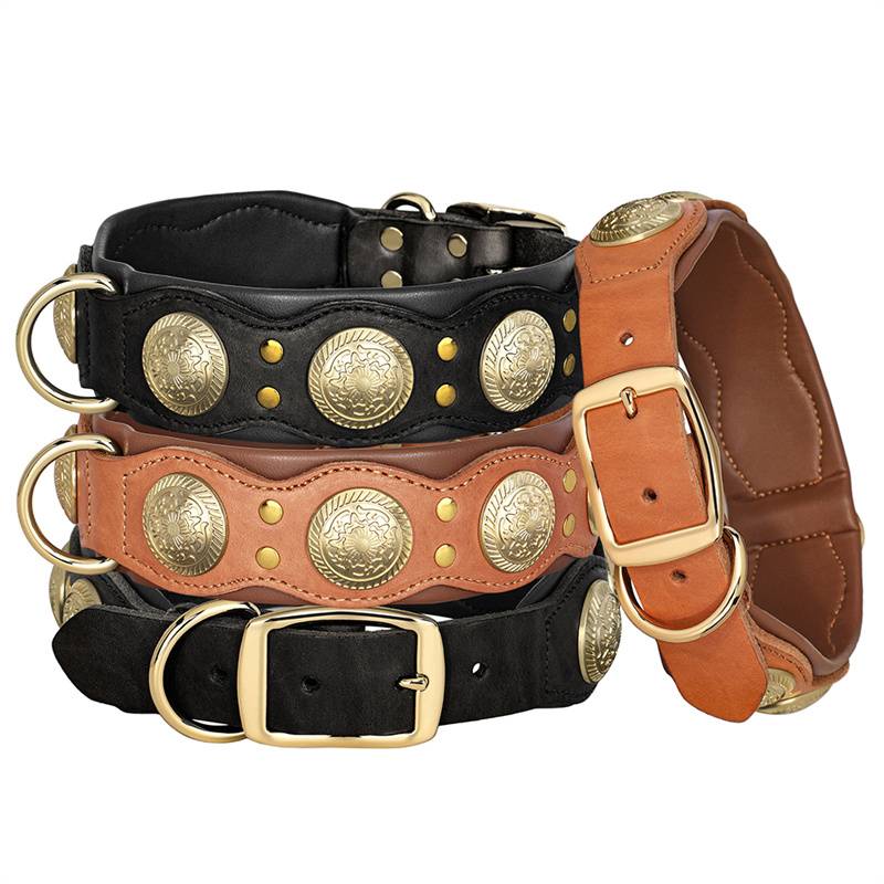 Dog Circle Circles Cowhide Big Dog Bite the Dog Blade Blade Bulleton Bulsro Dogdobin leather dog neck cover