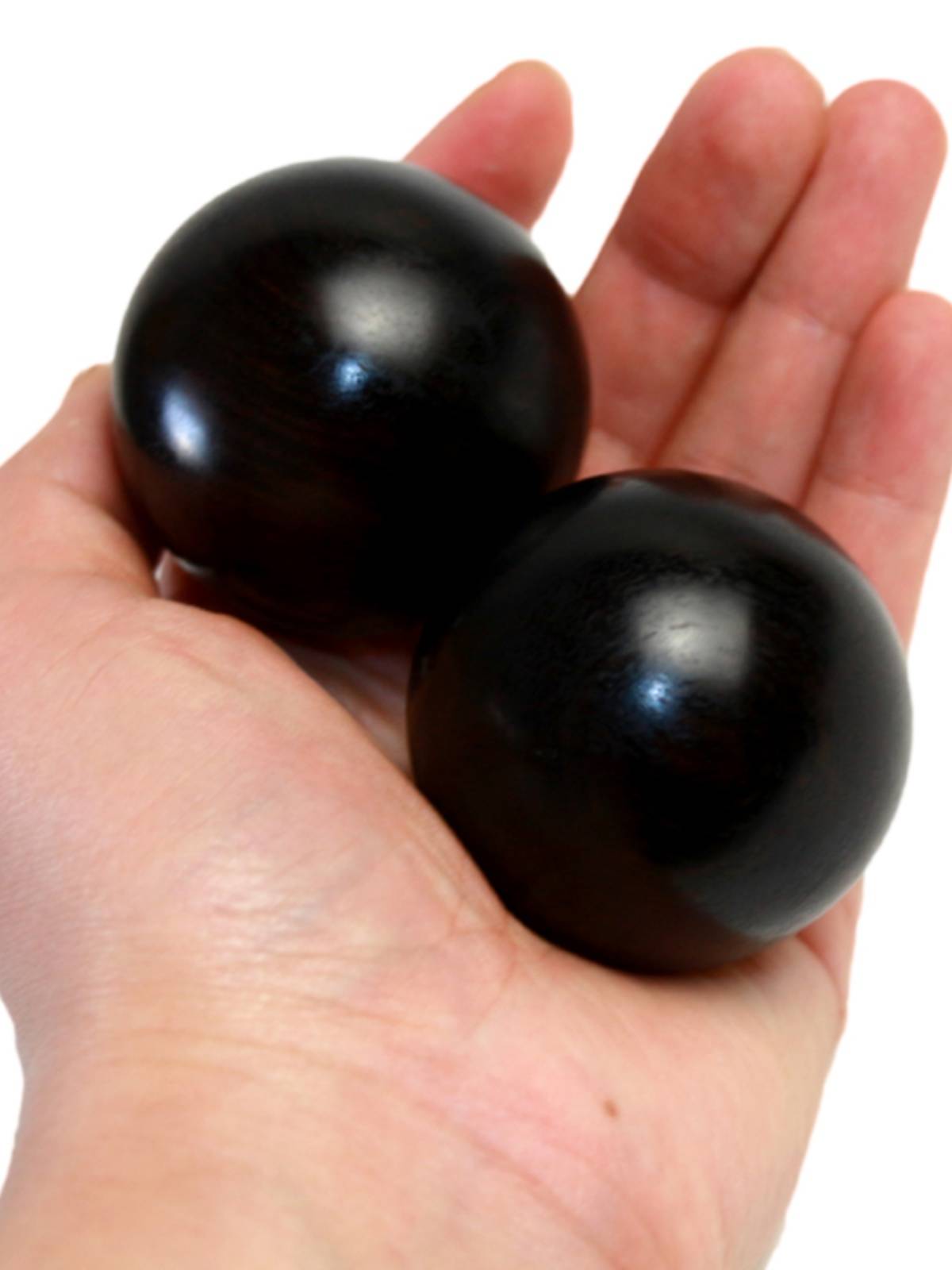 Hand -ball health ball solid wood yellow rhder pear middle elderly home with fitness ball to play longevity ball massage hand to hold the ball