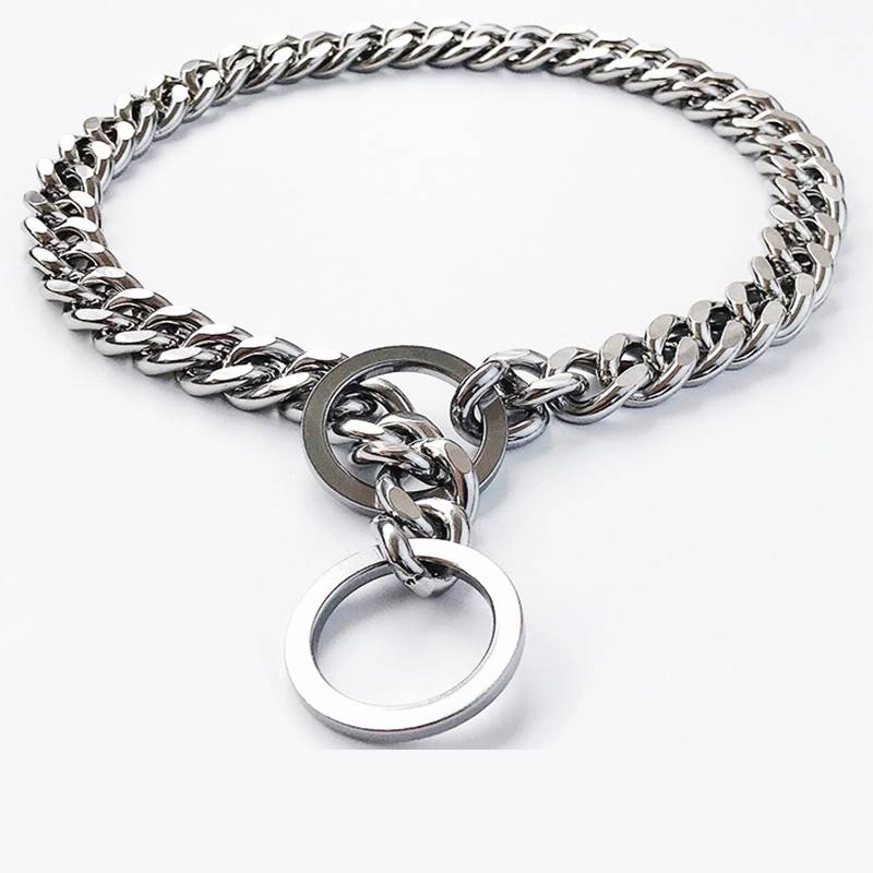 Dog collar stainless steel German -Metal Rowella Dog Chain Golden Mao Dog Dog Dog control chain neck ping