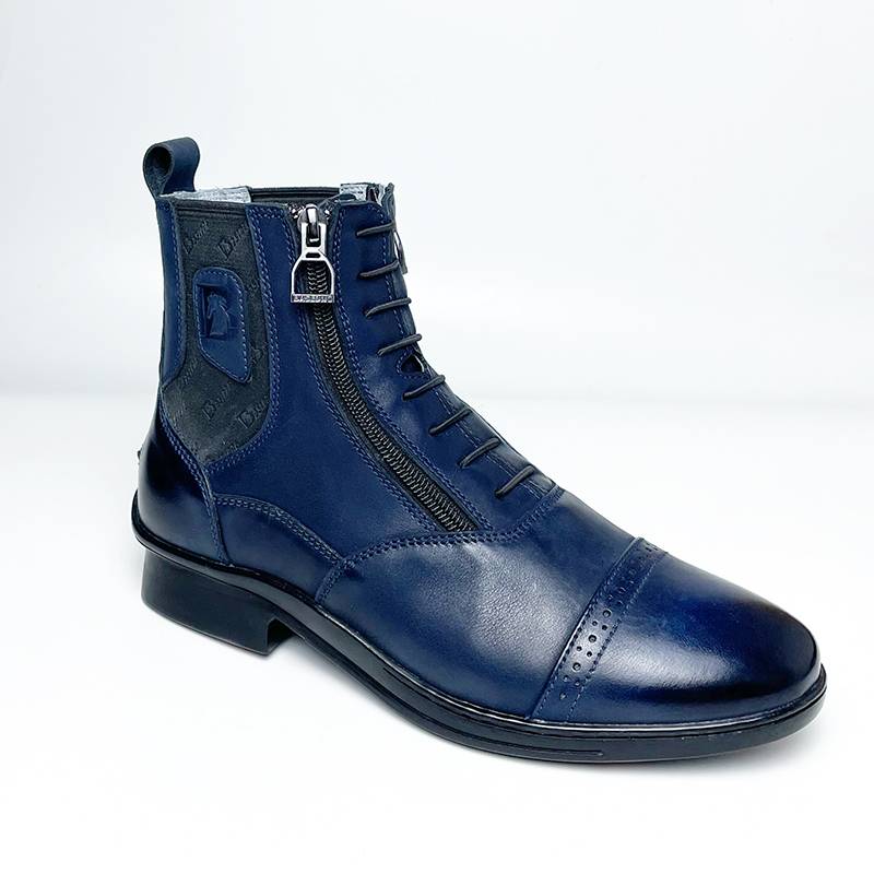 Children's horse boots equestrian boots cowhide breathable short tube dual zipper elastic retro horse boots Knight equipment riding rider boots