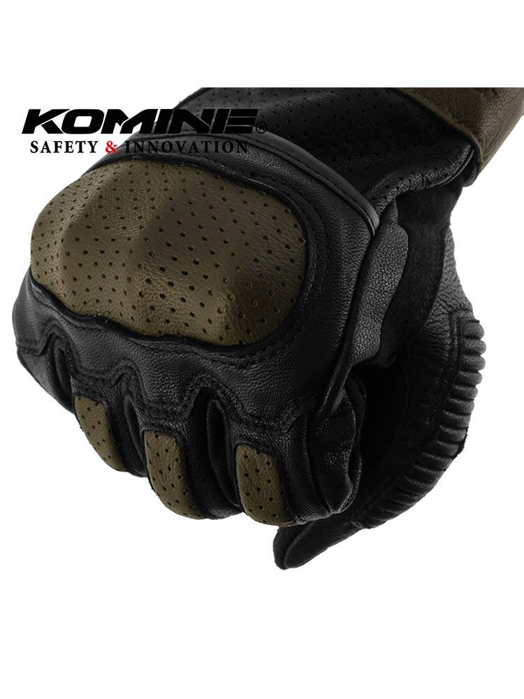 Komine spring and summer retro-winds goatskin Knight gloves Motorcycle CE armor anti-fall glove GK-2173