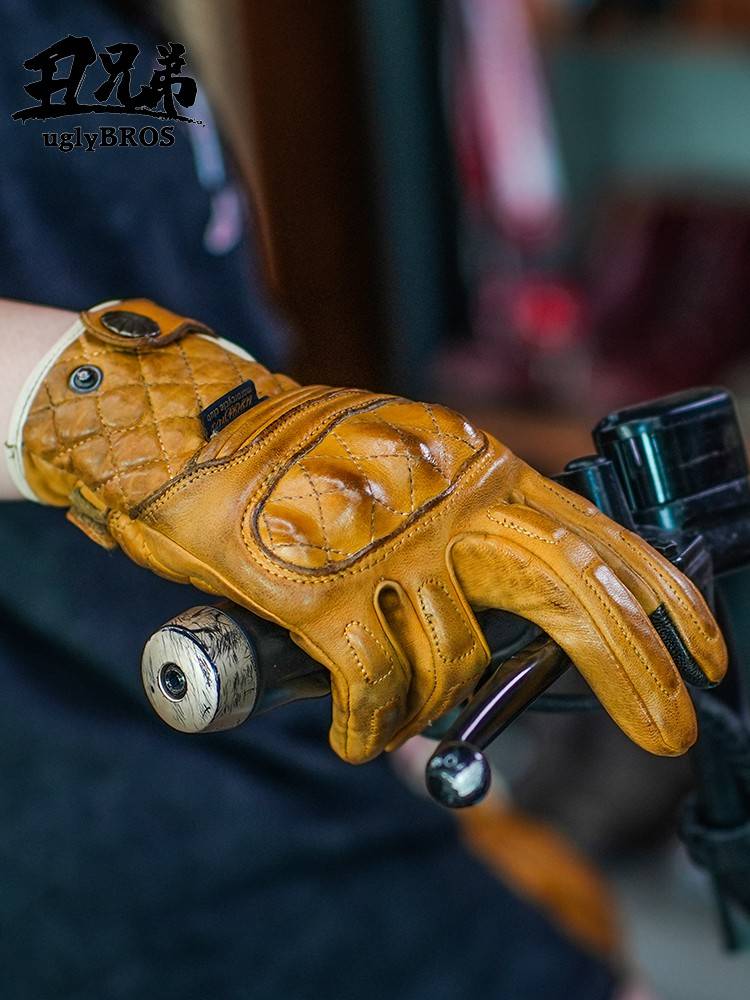 Uglybros ugly brother American -style motorcycle riding gloves heavy oil cooker lambskin locomotive dermis retro fell