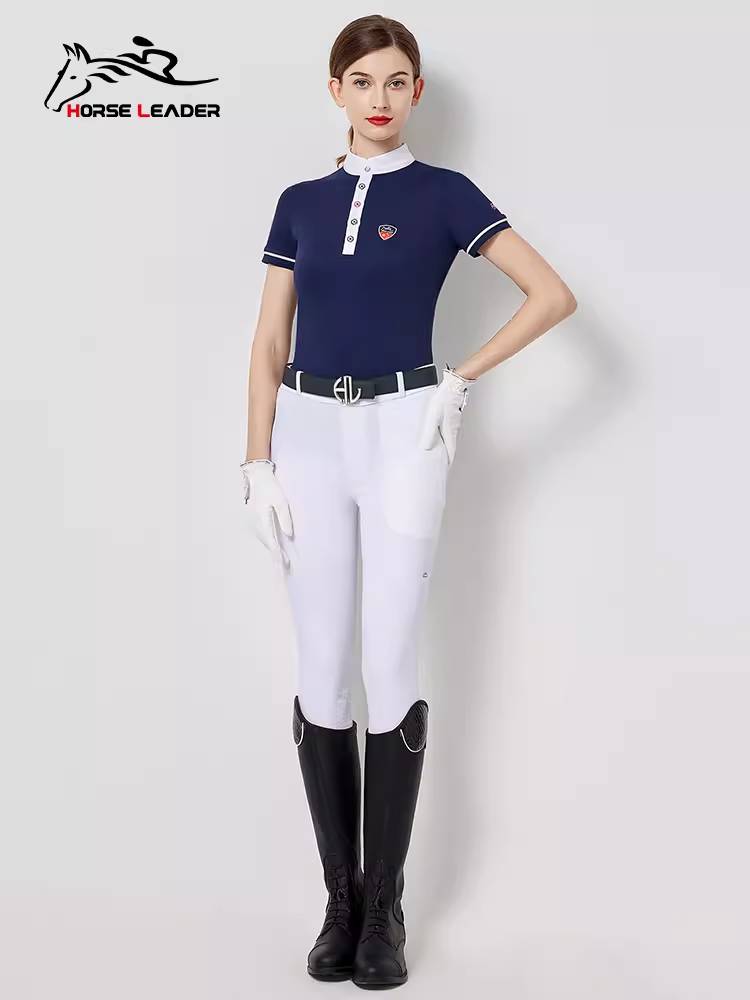 HorseLeader Women's Equestrian T -shirt Short Sleeve Summer Speed Knight Equipment Clothing Polo Polo shirt