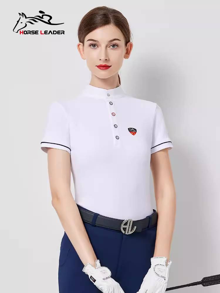 HorseLeader Women's Equestrian T -shirt Short Sleeve Summer Speed Knight Equipment Clothing Polo Polo shirt