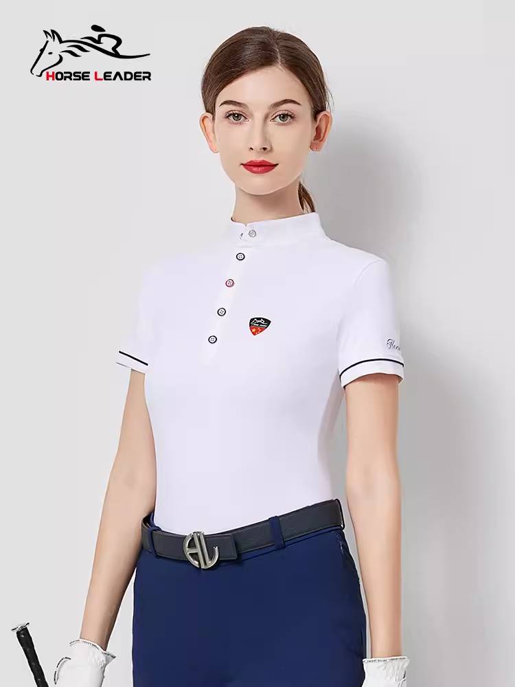 HorseLeader Women's Equestrian T -shirt Short Sleeve Summer Speed Knight Equipment Clothing Polo Polo shirt