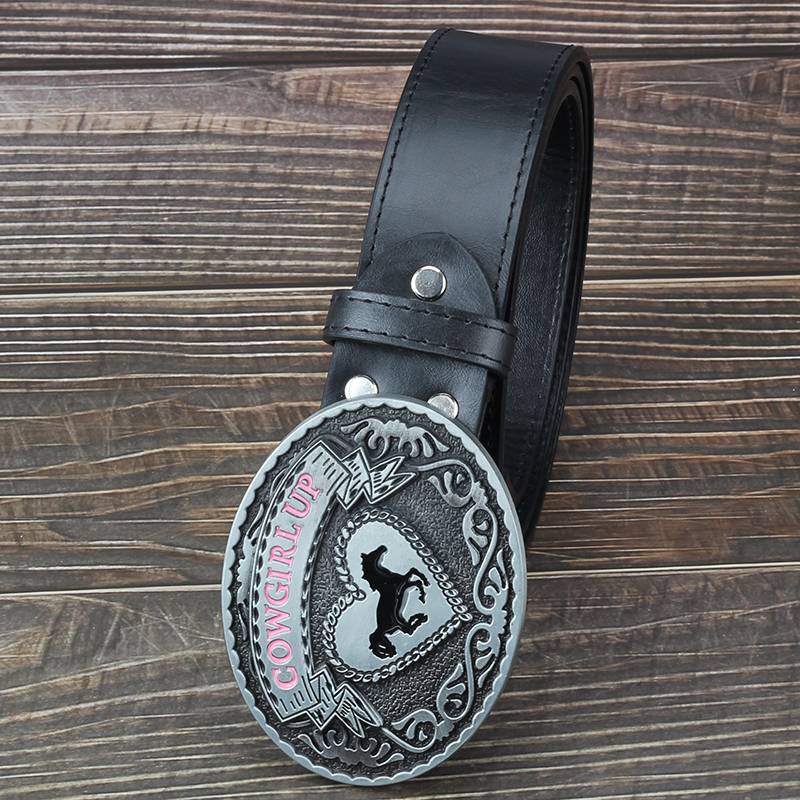 WESTERN-STYLE COWGIRLS WITH A SMOOTH HEAD BUTTON TO DECORATE THEIR SKINS