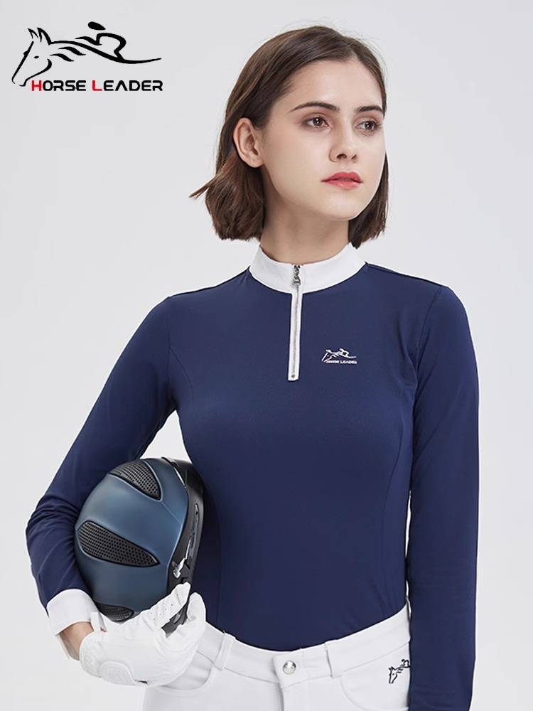 HorseLeader Equestrian equipment long -sleeved T -shirt spring autumn riding, comfortable, breathable, thin and thin knight competition service female