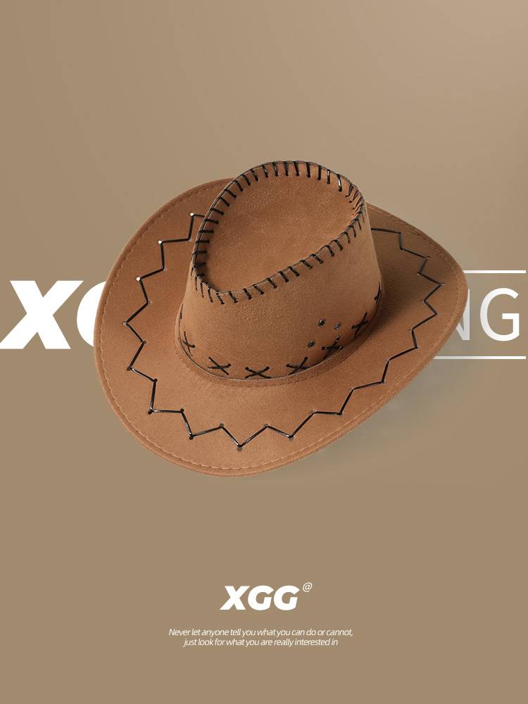 American retro western denim wind wears a female Sichuan tourist hat fisherman hat autumn and winter riding desert climbing
