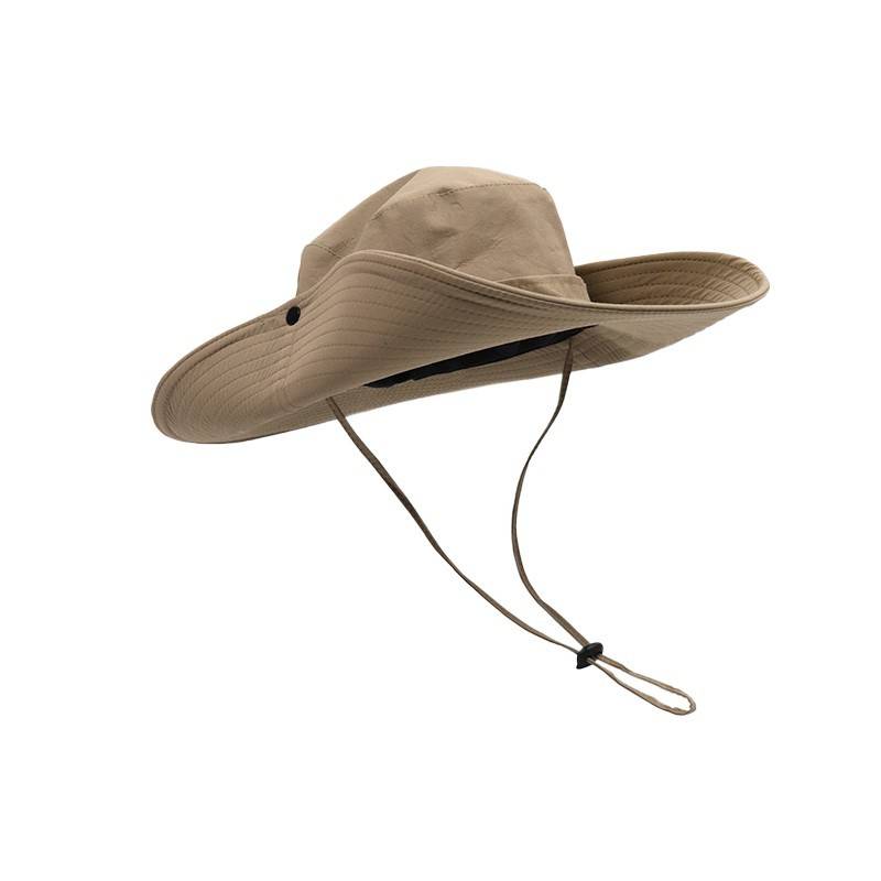 Fisherman hat Female outdoor large eaves anti -ultraviolet sunshade cap camping hiking hiking mountaineering sunscreen hat Western denim hat
