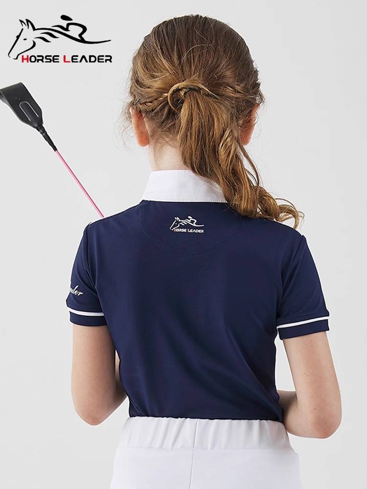 HorseLeader Summer Equestrian T -shirt Short -sleeved Equestrian Clothing Knight Equipment Polo Polo
