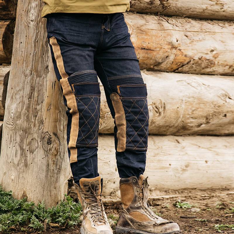 Fulu Paradise Sand Bandling Pants Retro Leisure Cross -Country Anti -Flippresso Ride Pants Moto Motorcycle denim jeans summer