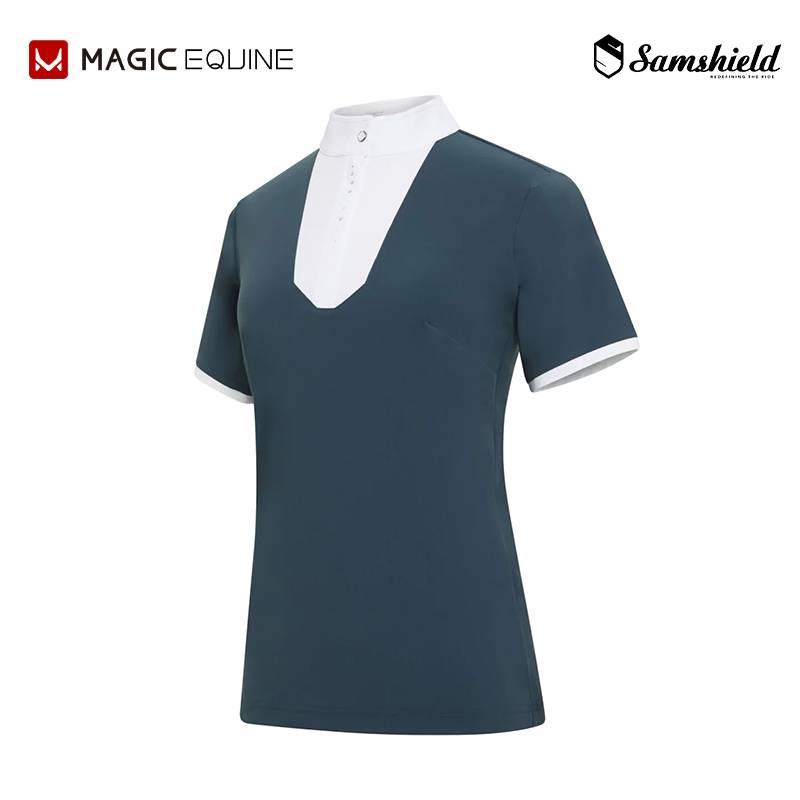 France imported SAMSHIELD Women's Equestrian Horse Riding Equel Short -sleeved T -shirt Cavaliers Clothing Horse