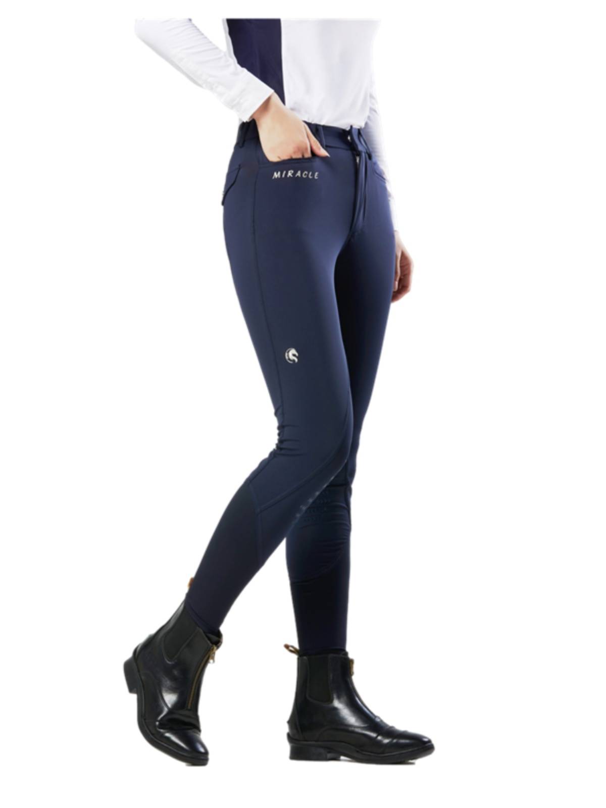 Winter equestrian horse pants, men and women, men and women, women, children, piera, thickened silicone high -waist white horse riding pants