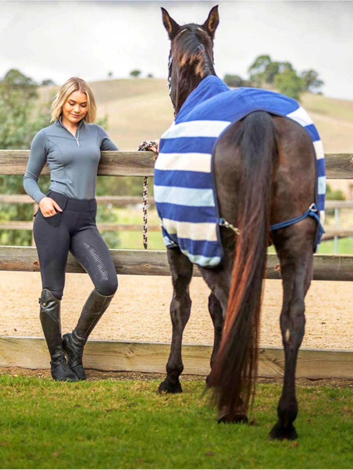 Female silicone non -slip equestrian sports tight trousers Knight Costume ride pants pocket zipper waist pants