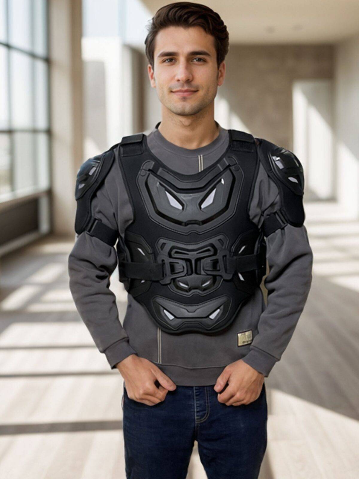 New motorcycle armor high -end fashion white locomotive knight anti -collision armor off -road chest protection clothing