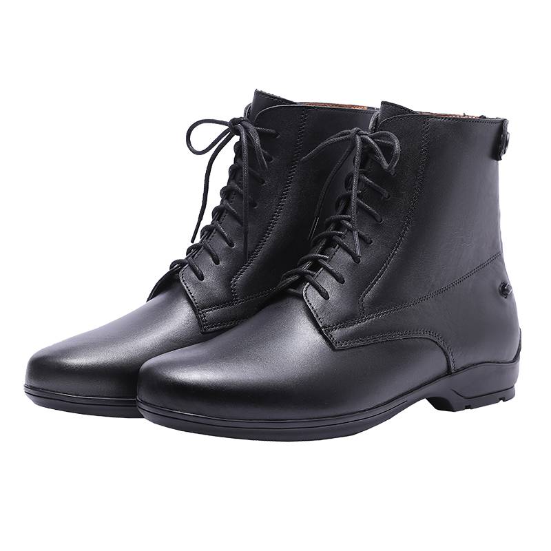 Dextley cowhide short boots equestrian short boots Knight boots short tube front line tie rear zipper riding boots Knight equipment