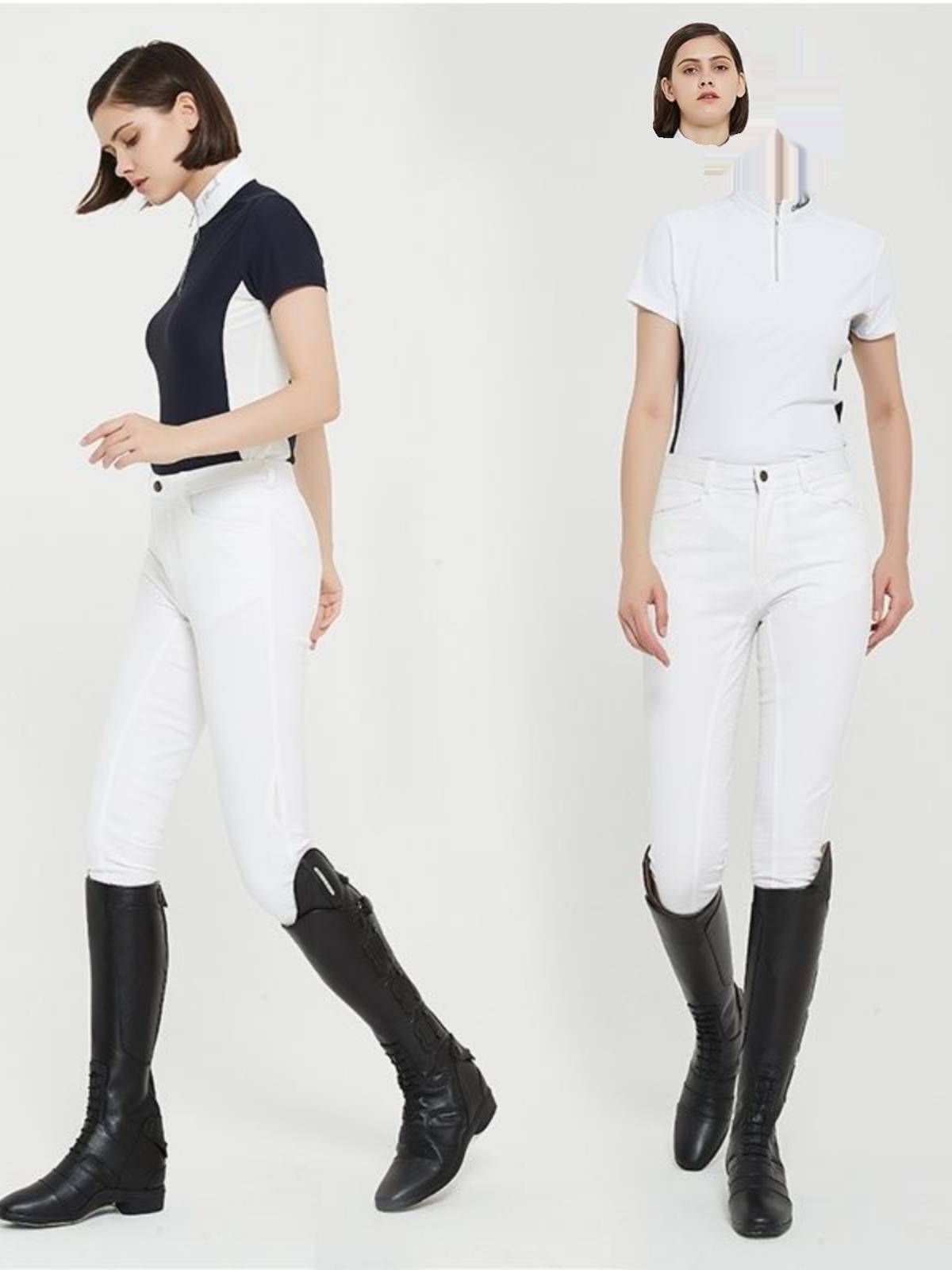 White spring and autumn women's long -sleeved high -bouncing equestrian T -shirt osteoprotus Equestrian equipment knight clothing men's and women's equestrian clothing