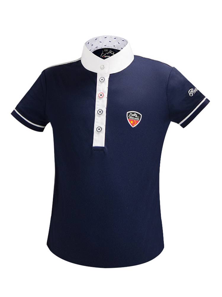 Children's Equestrian Equipment T -shirt T -shirt Summer Female Knight Server Children's Horseing Equestrian Short Sleeve Men