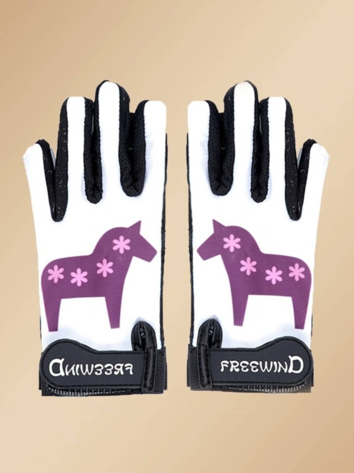 Children's equestrian gloves silicone non -slip and wear -resistant color five -colored cartoon youth riding glove equestrian equipment
