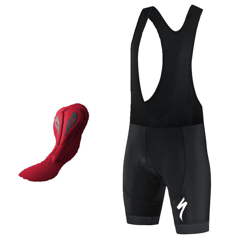 Lightning double arrows on a pure black thong and short pants on a bicycle in spring and summer