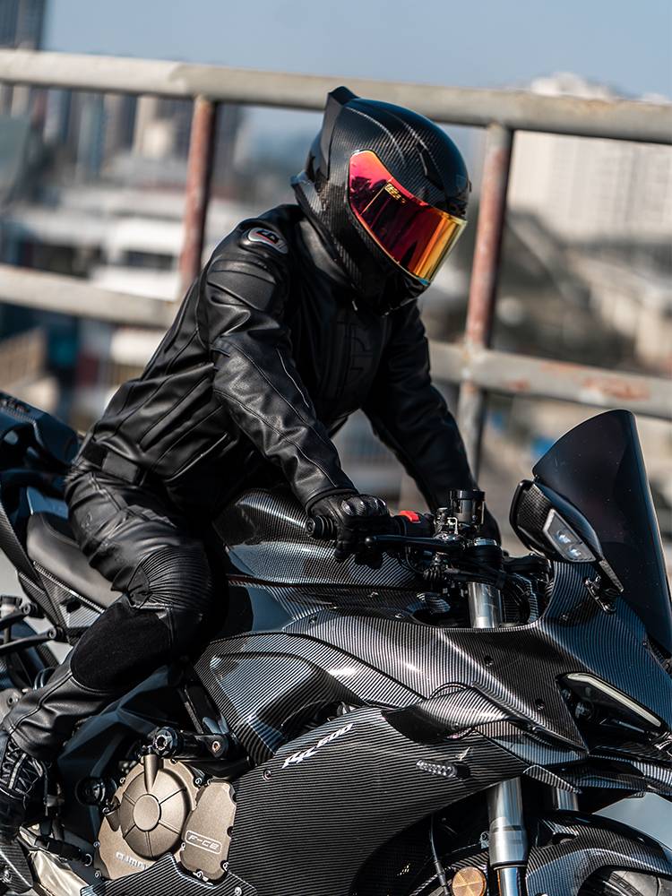 Ride-on-a-motor leather suit, four seasons of general coat recovery
