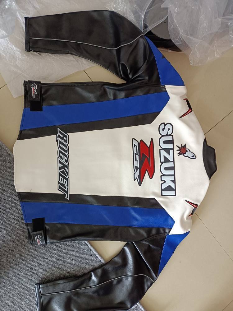 Suzuki leather jacket motorcycle riding service racing rider locomotive clothes off -road windproof warmth anti -crashing uniform